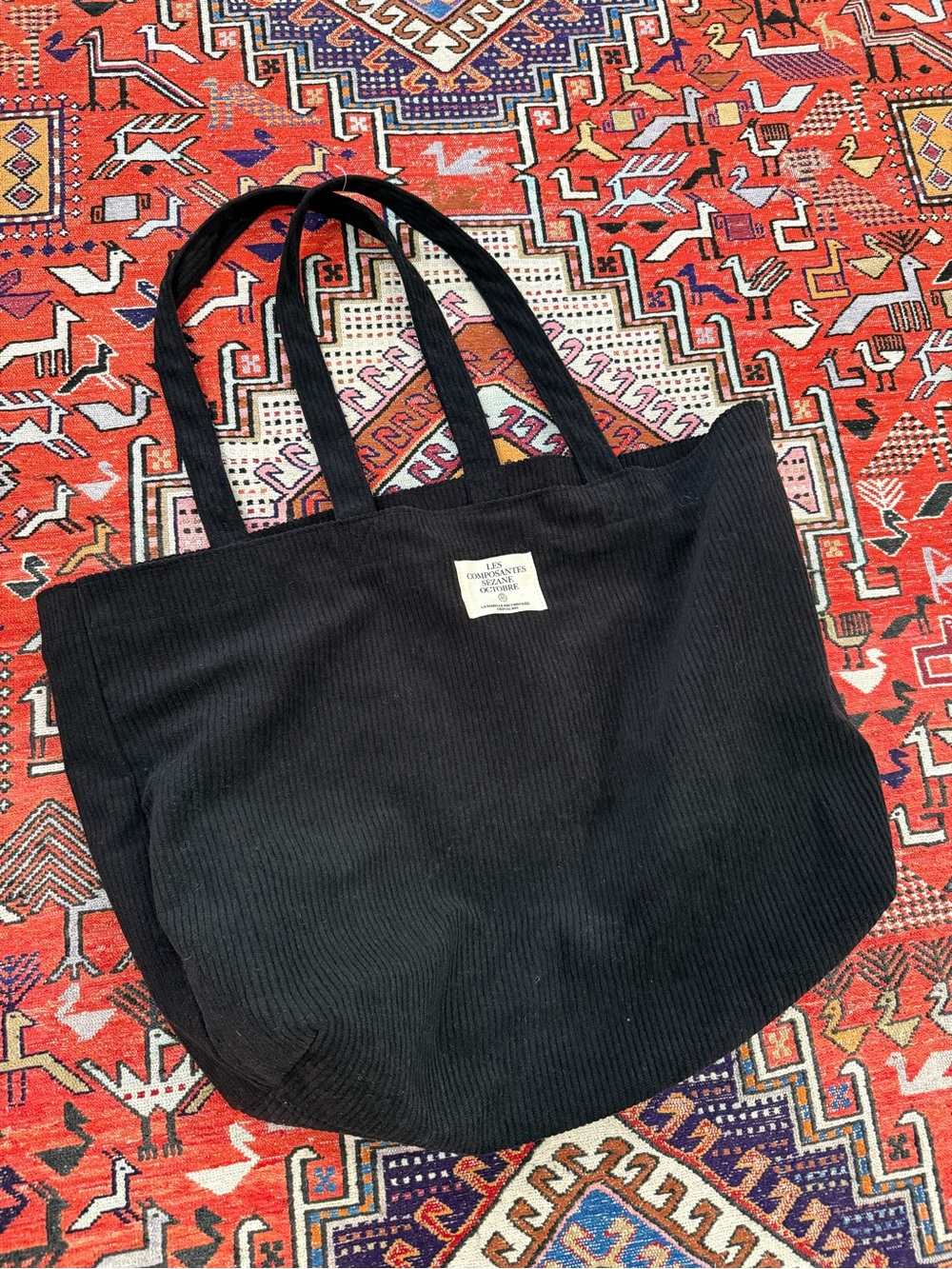NWOT Sézane Black Corduroy tote bag